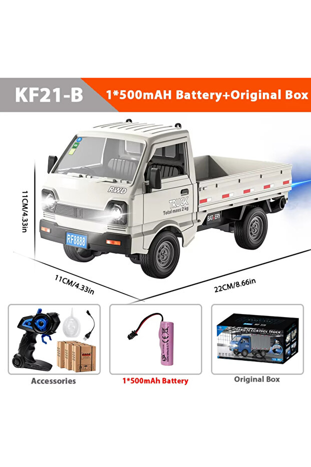 KF21-B White ZWN 1:16/1:18 RC CAR Simulation Drift Climbing Truck Led Light Small Cargo Remote Cont