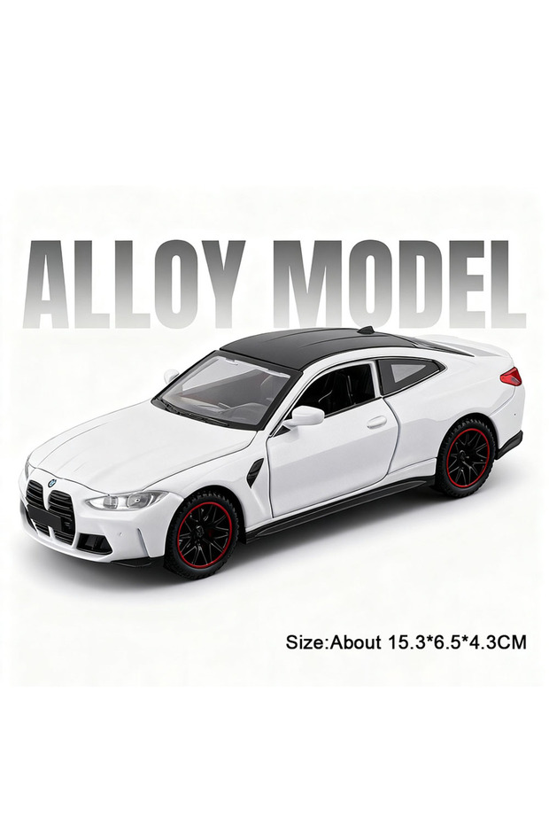X3M Blue Scale 1:32 M4 X3M Toy Car Model Pull Back Music Light Doors Opened Miniature Vehicle Metal