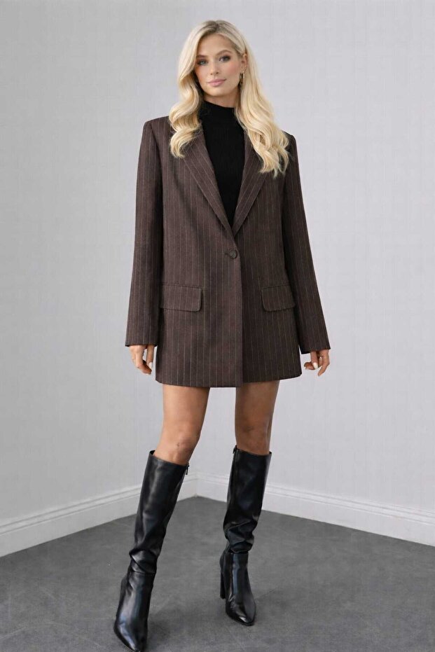 Kadın Oversize Blazer Ceket - 1