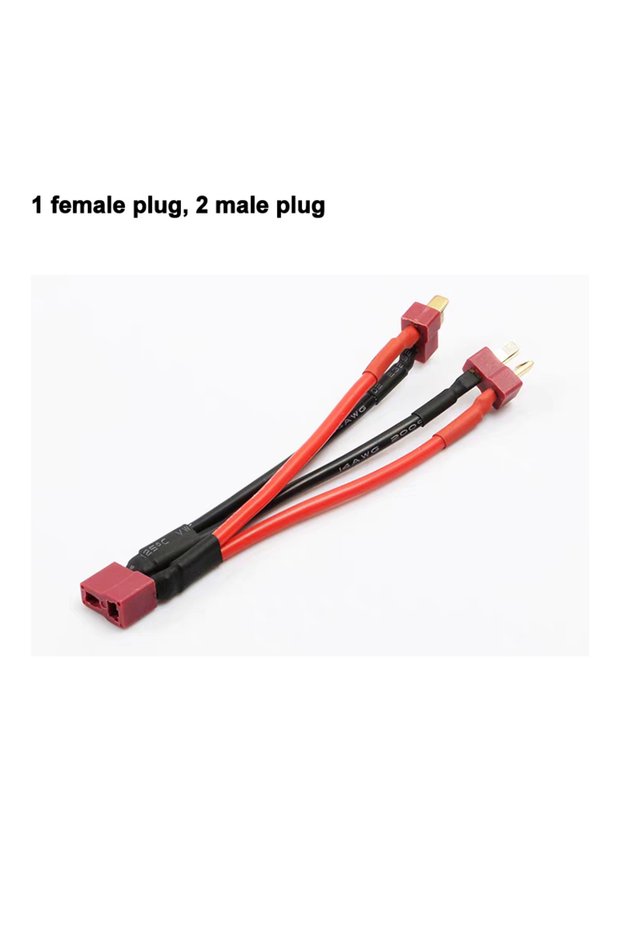 1female to 2 male Y T-Plug Y Wire Harness Female to Male T Plug Parallel Battery Pack Connector Cabl