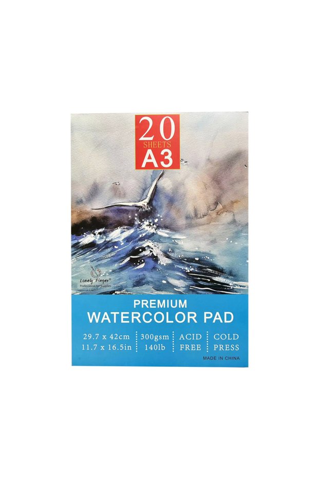 A3 A5/A4/A3 Watercolor Paper Pad, 140lb/300gsm, 20 Sheets, Cold-Pressed, Acid-Free, Artist Painting