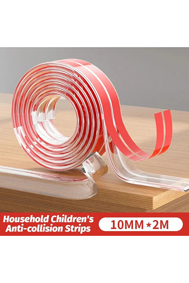 10MM-2M-C3082B Child Safety Bumper Guard – Transparent Self-Adhesive Edge Protector for Tables & Fur