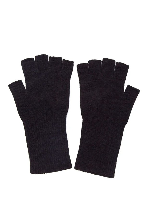 black Black Knitted Gloves Winter Thermal Warm Fingerless Fashion Men Women Riding Cozy Writing Driv