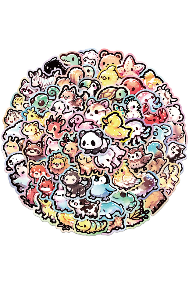 50PCS 50PCS Cartoon Animal Graffiti Pet Decor Stickers Luggage Skateboard Phone Suitcase Planner Jou