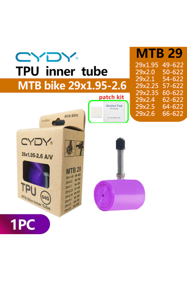 Schrader Valve 45mm 29x1.95-2.6 AV 1PC CYDY TPU MTB Bike Inner Tube Camera 29 26 27.5 29x1.95-2.6 In