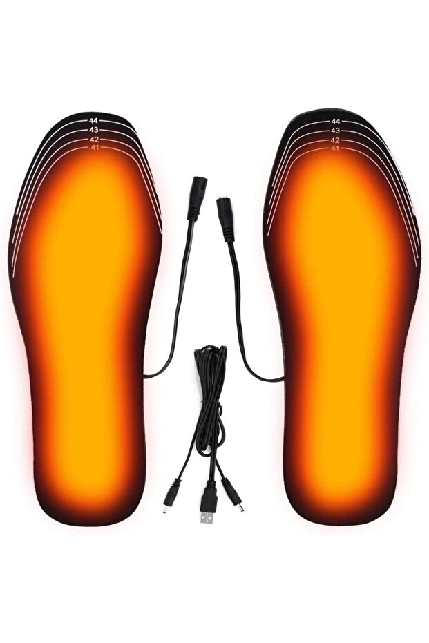41-46(1 Pairs) USB Rechargeable Heated Insoles for Winter Customizable Electric Shoe Inserts Size 35