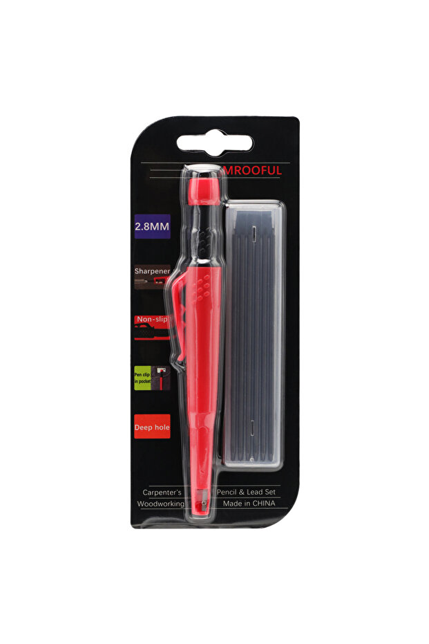 red set black lead Woodworking Pencil Card Set, Deep Hole Marking and Drawing, with 2.8mm Reliable a