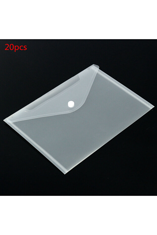 20pcs A5 Folder Bag Transparent Plastic Water Resistant File Holder File Paper Office Supplies Docum