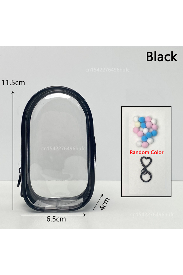 No Doll Black Transparent Protective Case For Labubu Pin for Love V4 Dustproof Cover Organizer Box P