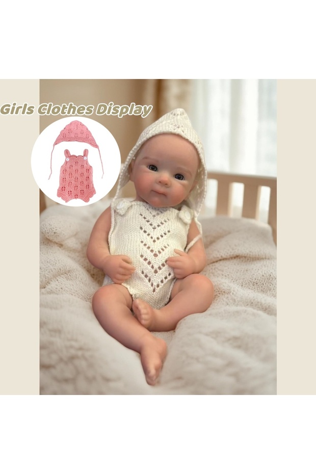 Silicone Girl-B Open Mouth 13Inch Bettie With 2 Sets Clothes Solid Silicone Bebe Reborn Girl Handmad