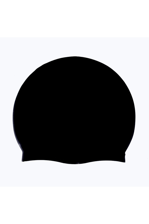 One Size black Adults Swimming Cap for Men Women Waterproof High Elastic Silicone Swimming Pool Caps