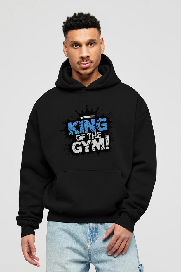Gym, Sports, Fitness 51 Pre-Printed Black Hoodie Oversize Hooded Sweatshirt Men Women