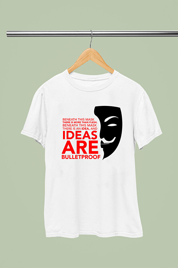 V for Vendetta Printed 100% Cotton Short Sleeve Regular Fit T-Shirt