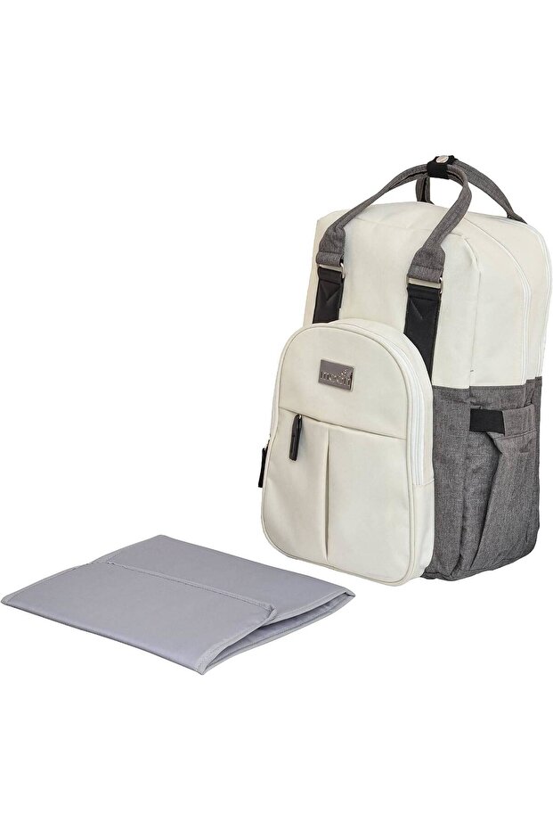 حقيبة ظهر لوكا لحفاضات الأطفال، مقاومة للماء، مزودة بجيوب متعددة، وحصيرة تغيير، وأحزمة لعربة الأطفال. - 1