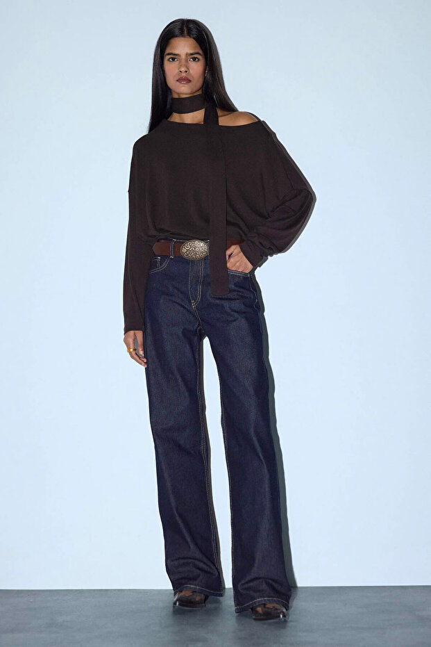 Straight Wide Fit Blue Women's Jean Pants D5123Ax/Nm82