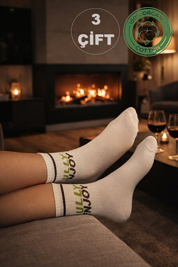 3-Piece Women's College Socks Set – Soft Cotton, Winter, Casual & Gift Socks