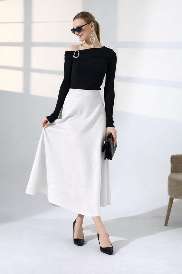 Long Suede Skirt Flawless/Mevlana Model