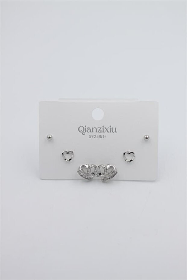 Multiple Set Earrings - Silver - 2