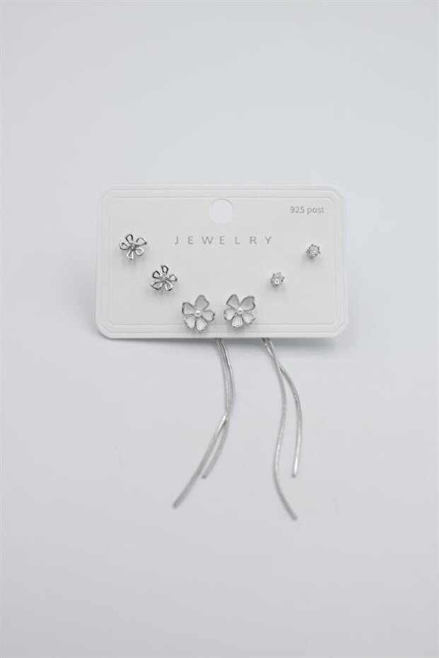 Multiple Set Earrings - Silver - 2