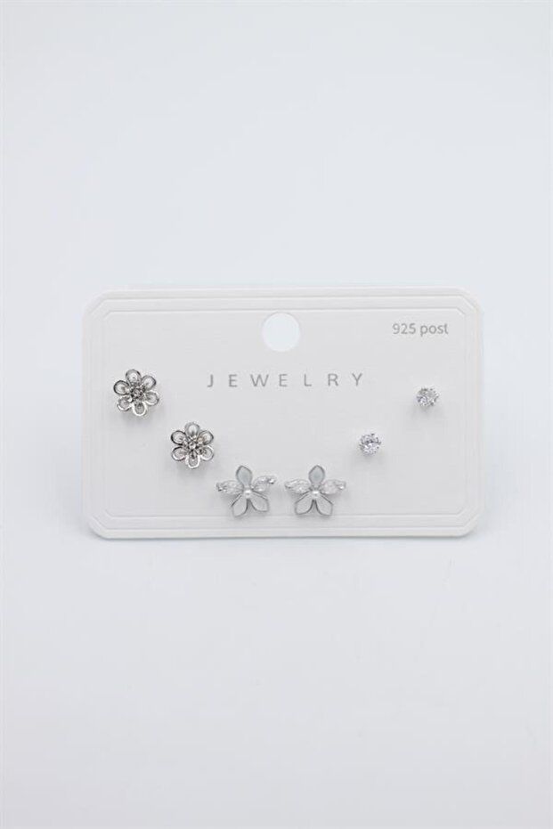 Multiple Set Earrings - Silver - 2