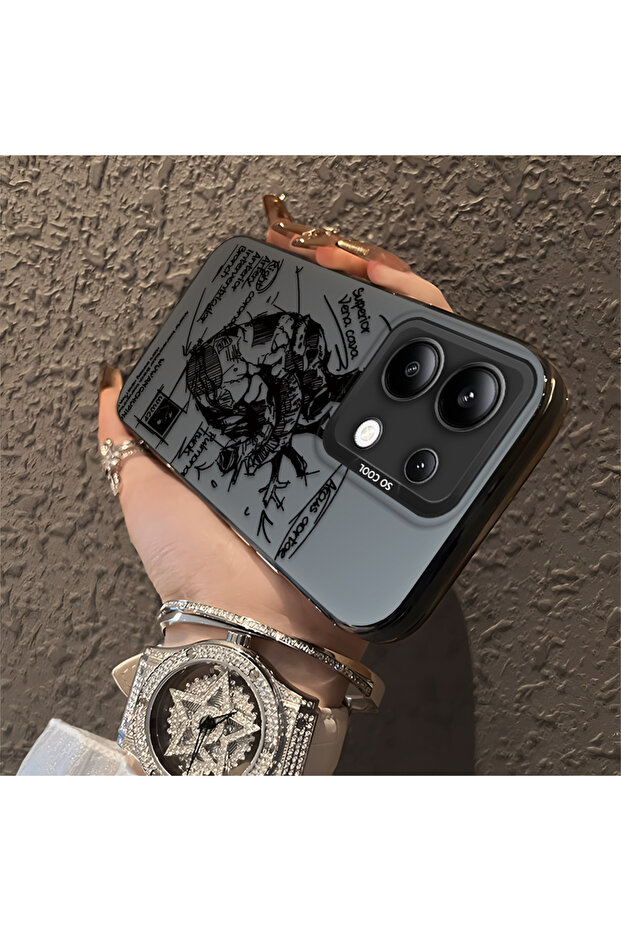 حافظة Xiaomi Redmi Note 13 متوافقة مع الحافة السيليكونية الصلبة والمضادة للسقوط، نمط إبداعي - 4