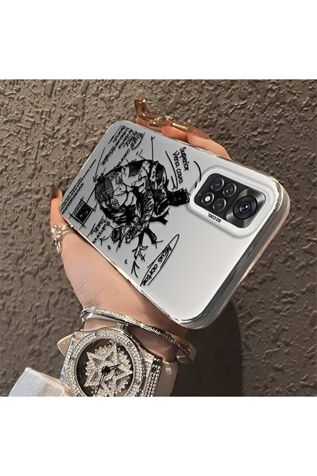 حافظة Xiaomi Redmi Note 11S متوافقة مع الحافة السيليكونية الصلبة والمضادة للسقوط، بنمط إبداعي - 4