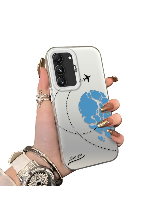 Samsung Galaxy S22 Compatible Silicone Edge Hard Back Anti-Fall Valentine's Patterned Case