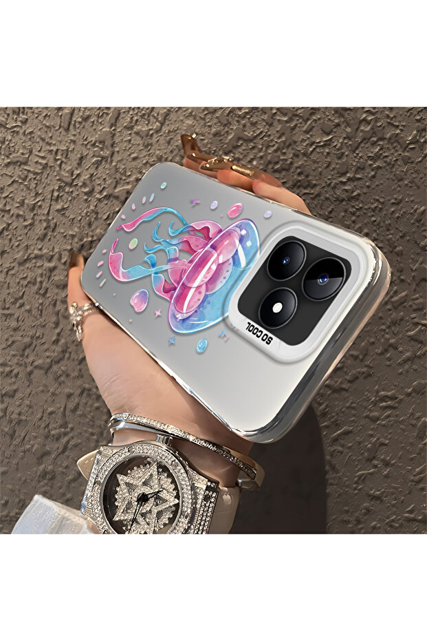 حافظة سيليكون متوافقة مع هاتف Realme Note 50 ذات حافة صلبة ومضادة للسقوط بنمط سمكة إسفنجية - 3