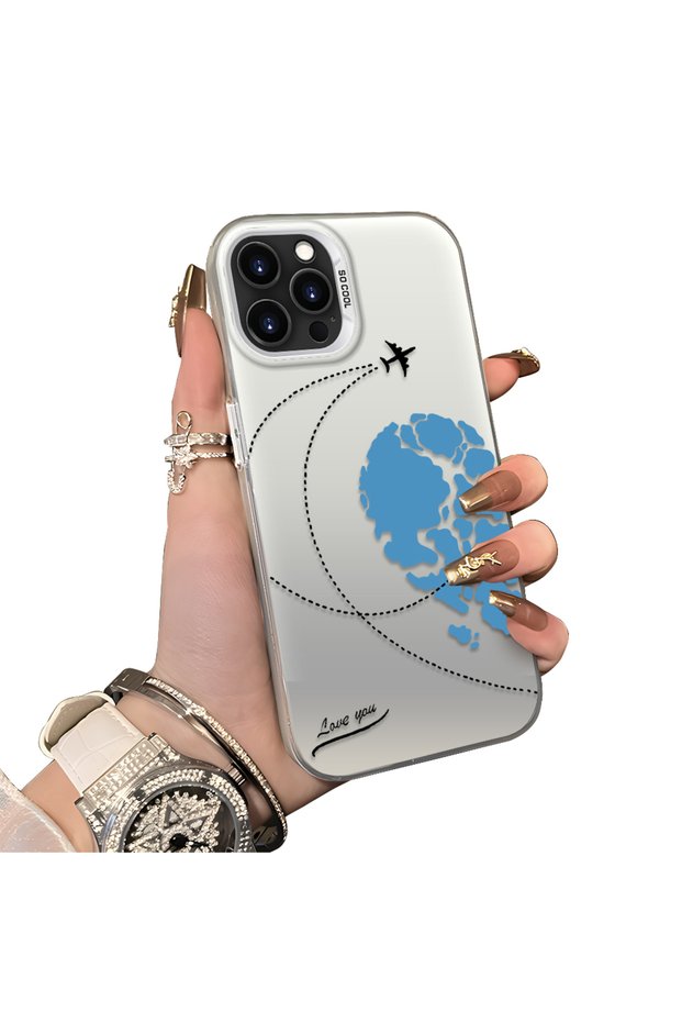 حافظة من السيليكون المتوافقة مع هاتف iPhone 15 Pro ذات حافة صلبة ومضادة للسقوط بنمط عيد الحب