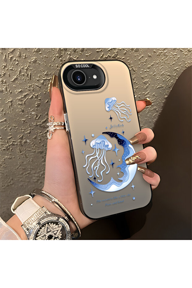 حافظة مضادة للسقوط من السيليكون المتوافقة مع هاتف iPhone 16e، بنمط سمكة إسفنجية - 4