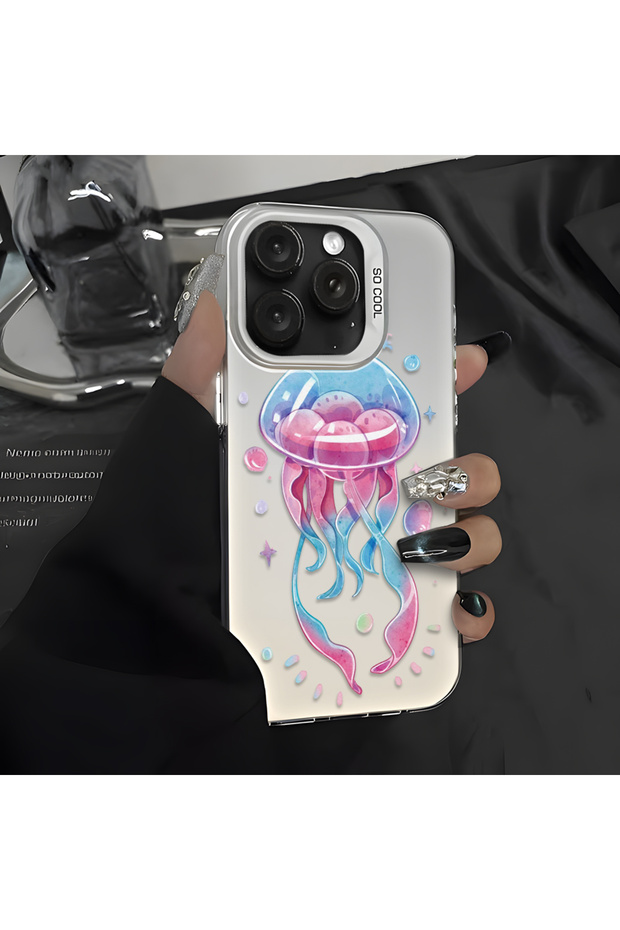 حافظة مضادة للسقوط من السيليكون المتوافقة مع هاتف iPhone 16e، بنمط سمكة إسفنجية - 5