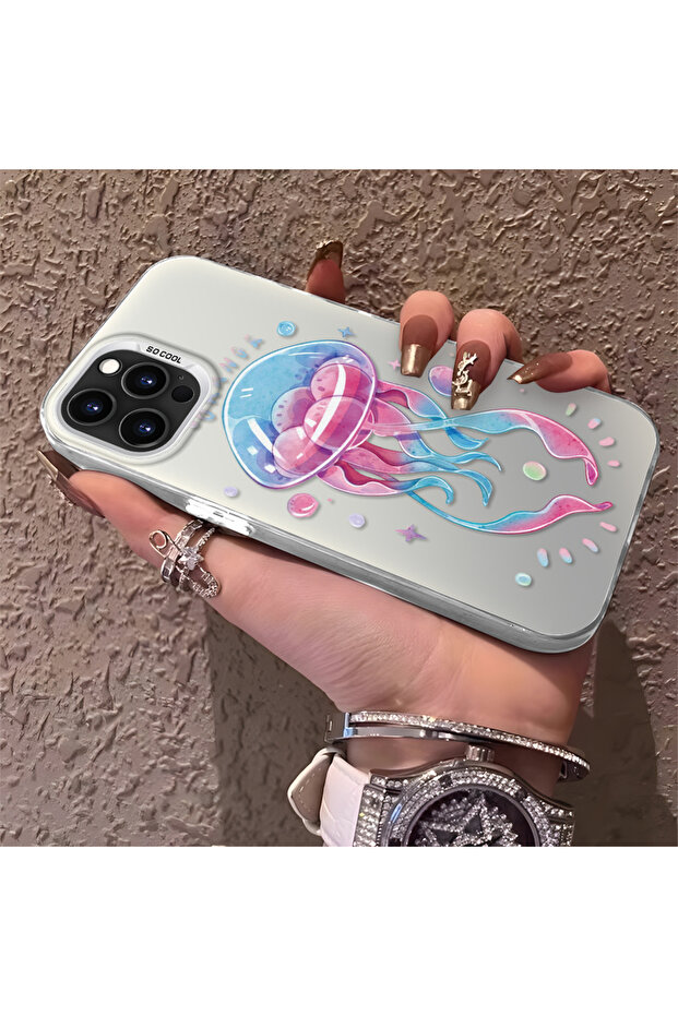 حافظة مضادة للسقوط من السيليكون المتوافقة مع هاتف iPhone 16 Pro Max، بنمط سمكة إسفنجية - 2