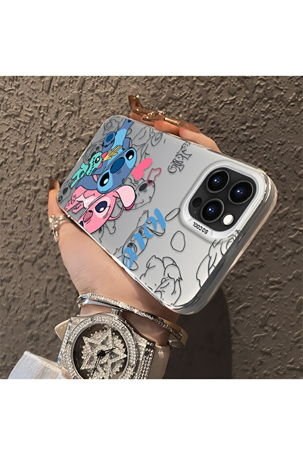 حافظة متوافقة مع هاتف iPhone 15 Pro Max مصنوعة من السيليكون الصلب ومضادة للسقوط ونمط ستيتش - 4