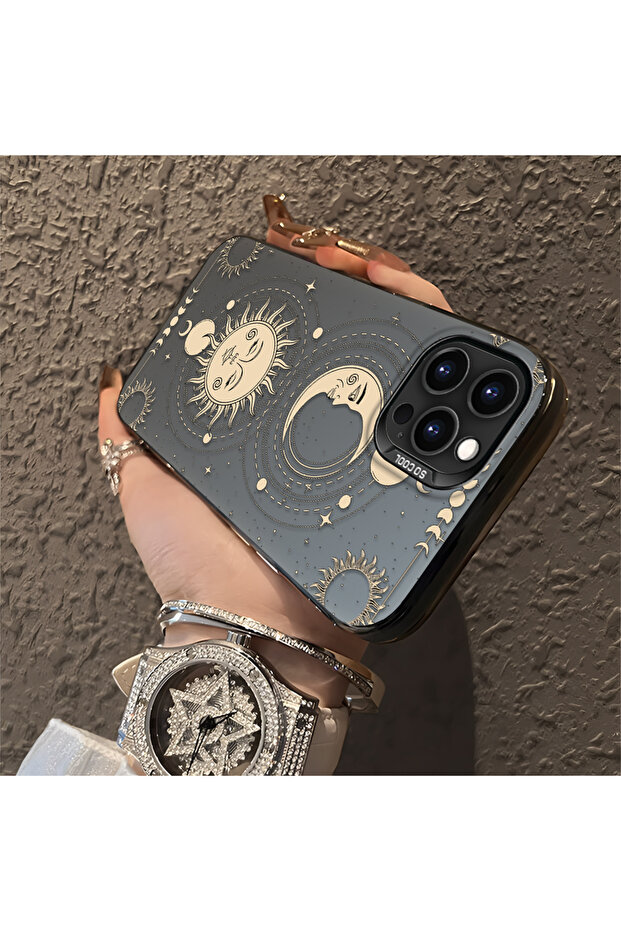 حافظة مضادة للسقوط من السيليكون المتوافقة مع هاتف iPhone 14 Pro، بنمط القمر - 3