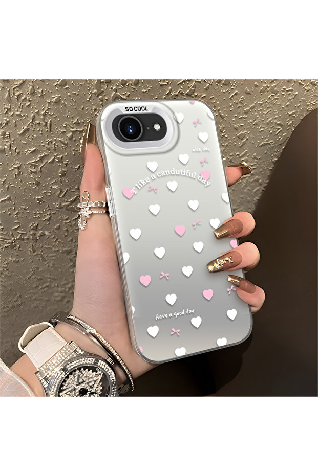 حافظة مضادة للسقوط من السيليكون المتوافقة مع هاتف iPhone 16e، بنمط قلب - 4