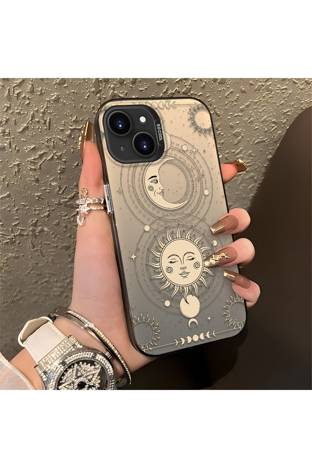 حافظة مضادة للسقوط من السيليكون المتوافقة مع هاتف iPhone 15 Plus/14 Plus، بنمط القمر - 5