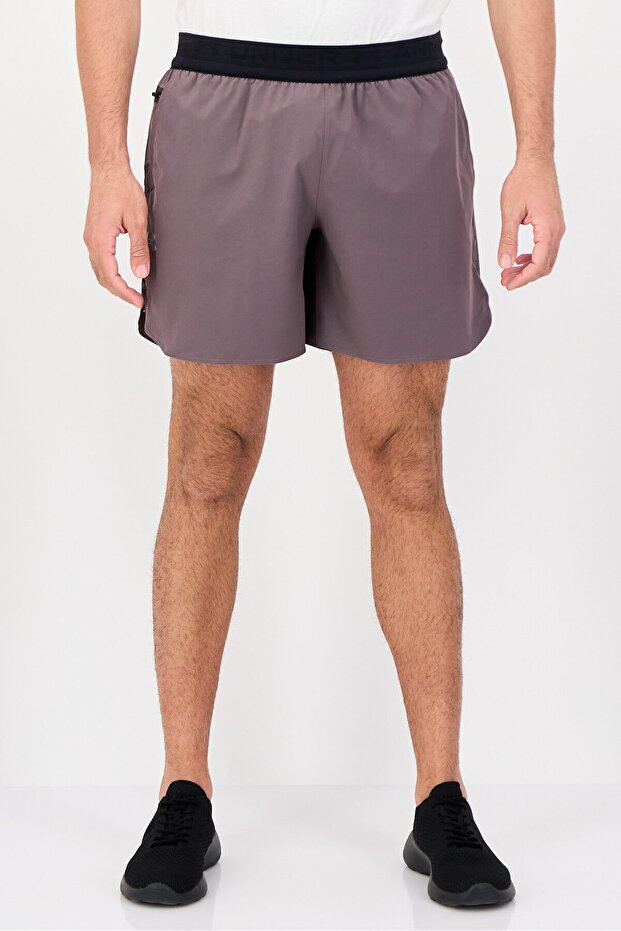 Men Sportswear Fit Drawstring Training Shorts, Warm Plum