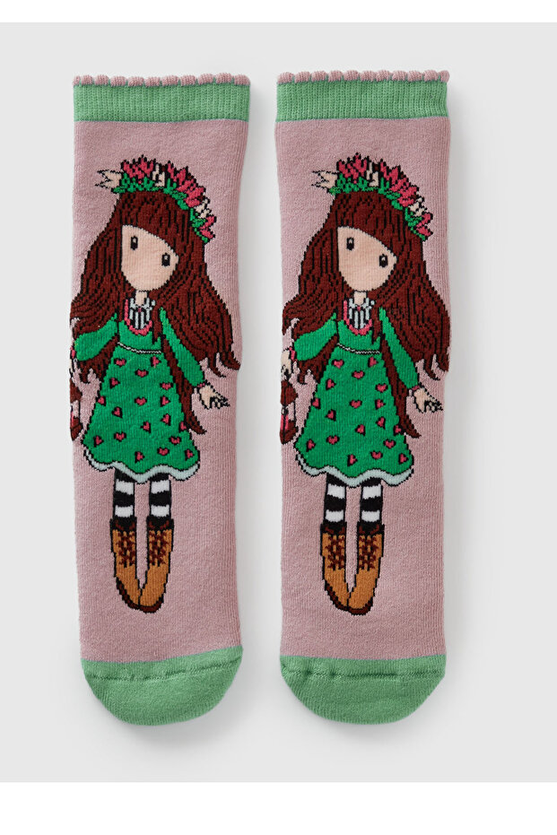 Boy's pink mixed character Printed socks