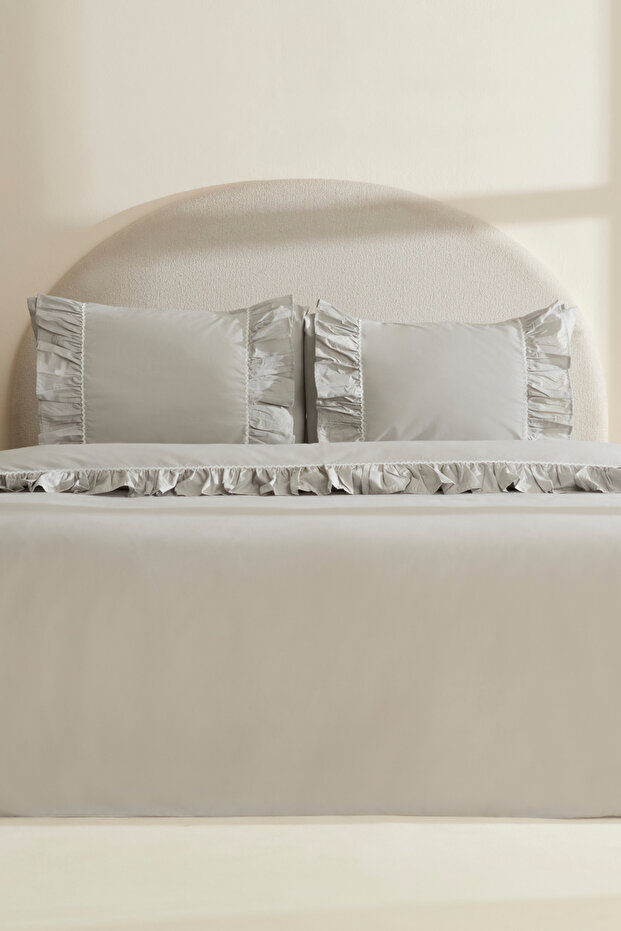 Viento 100% Cotton Double Duvet Cover Set Gray