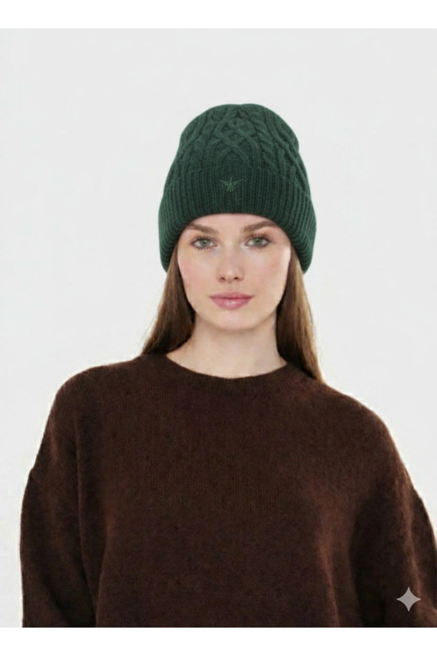 Unisex Hair Braid Patterned Knitwear Beanie
