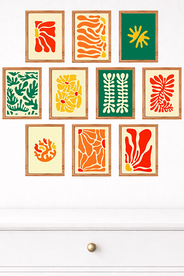 مجموعة من 10 لوحات جدارية حديثة ذات مظهر إطاري – طباعة UV على MDF مقاس 15x20 سم