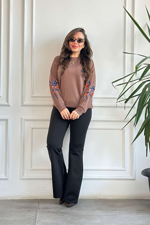 İspanyol Paça Çelik Örme Tayt Pantolon - 6