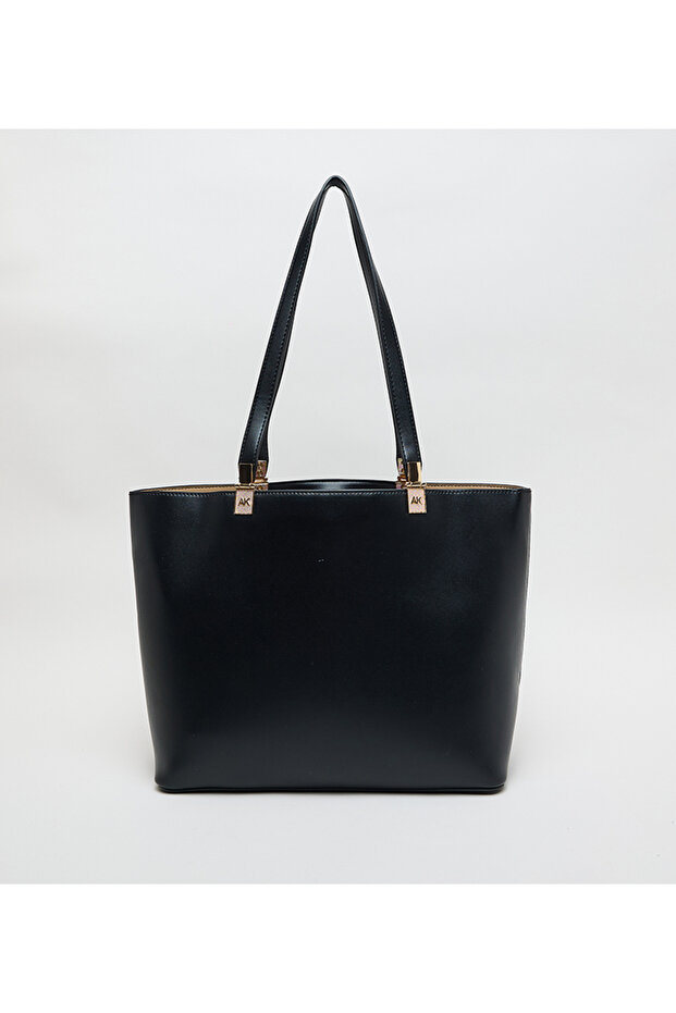 Solid Pu Zip Closure Tote Bag - 3