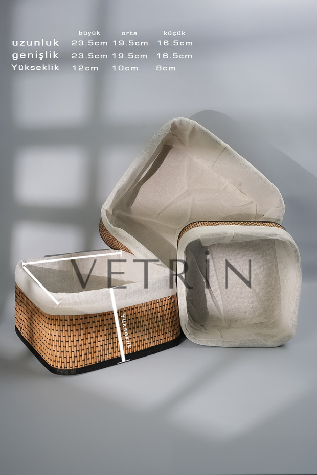 3-Piece Wicker Bread Basket Set - 1
