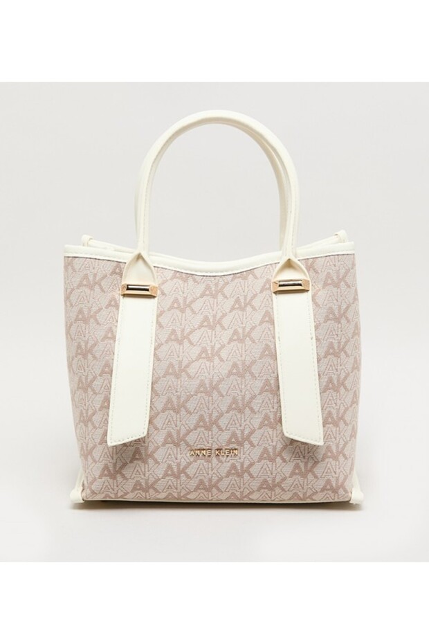 حقيبة تسوق من الجلد الصناعي بنقشة الأحرف الأولى - 1