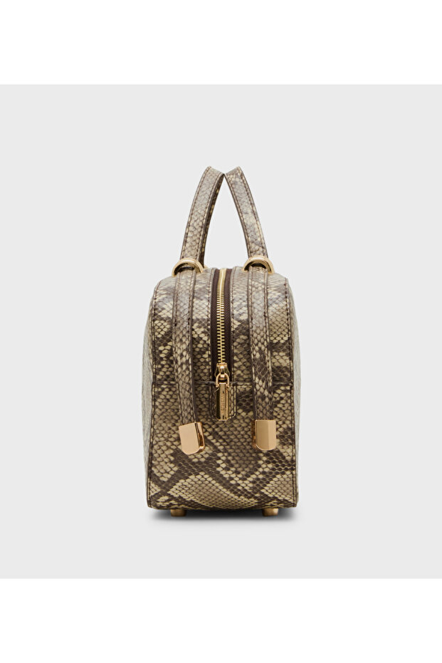 حقيبة يد بنقشة جلد الثعبان - 4