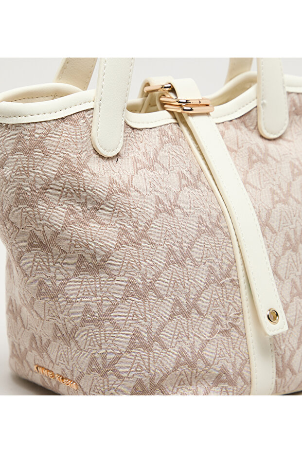 Monogram Patterned Pu Bucket Bag - 4