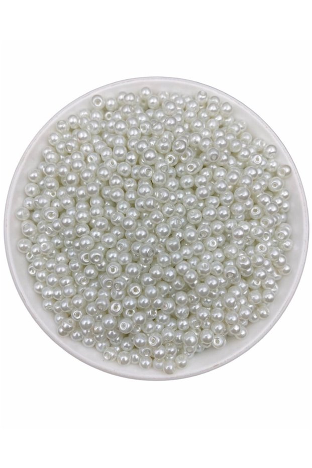 50 Gr 5mm White Glass Pearl Beads, Jewelry Making Beads (50gr,~300 Pieces)