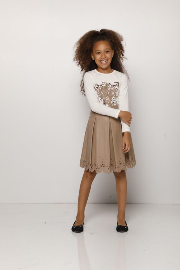 Devojčina suknja Camel Koža - 1