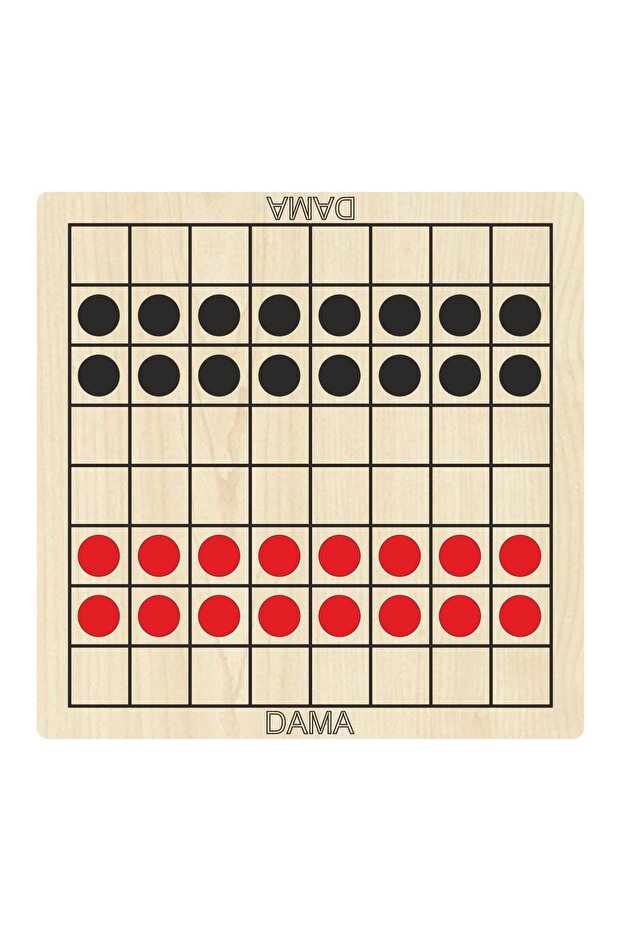 Wooden Checkers Mind, Intelligence and Strategy Game